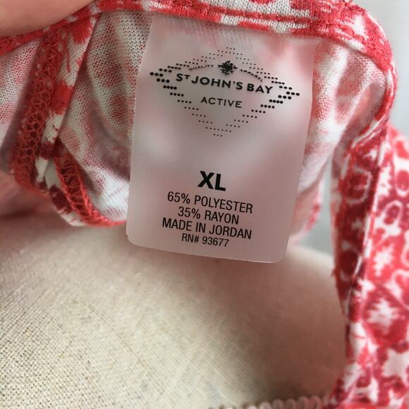 St. John's Bay Active Tank Top Coral Geo XL - Picture 12 of 13